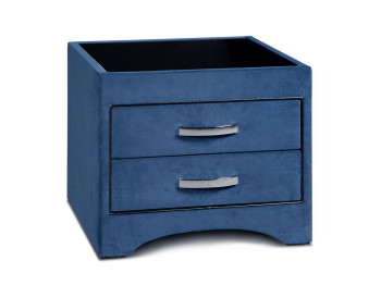 Тумба прикроватная Монако со стеклом, royal velvet 15 denim