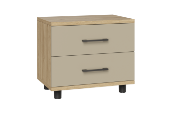 Тумба прикроватная Лером ТБ-5061, цвет гикори джексон светлый - фасад латте матовый