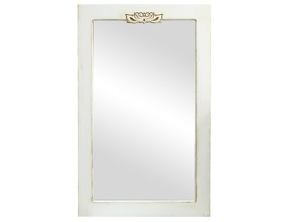 Зеркало 1101 DT-SW, массив гевеи, 56х90 см, цвет - белый с патиной
