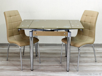 Стол стеклянный раздвижной B179-19 цвет Camel 70/110 см