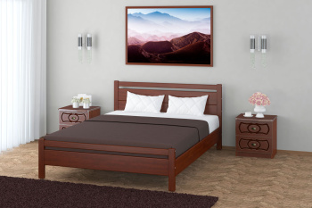 Кровать «Вероника-1», массив сосны, цвет орех