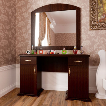 Туалетный столик Женева с зеркалом, цвет темный орех