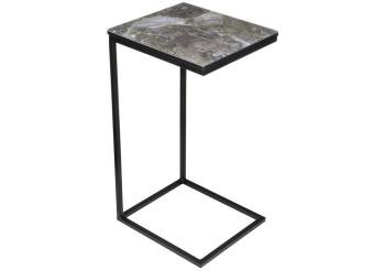 Приставной столик ДП1-03-04 34x30x61 (мрамор серый, фотопечать)