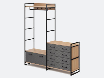 Прихожая с комодом Л/Пр Матисс 2.0 Серый риффель