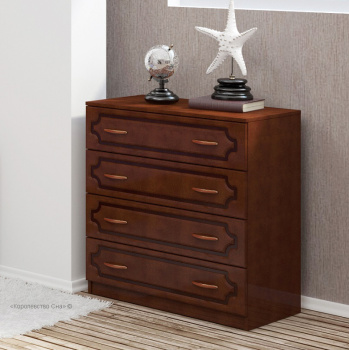 Комод лакированный, цвет Орех шоколадный/Орех темный