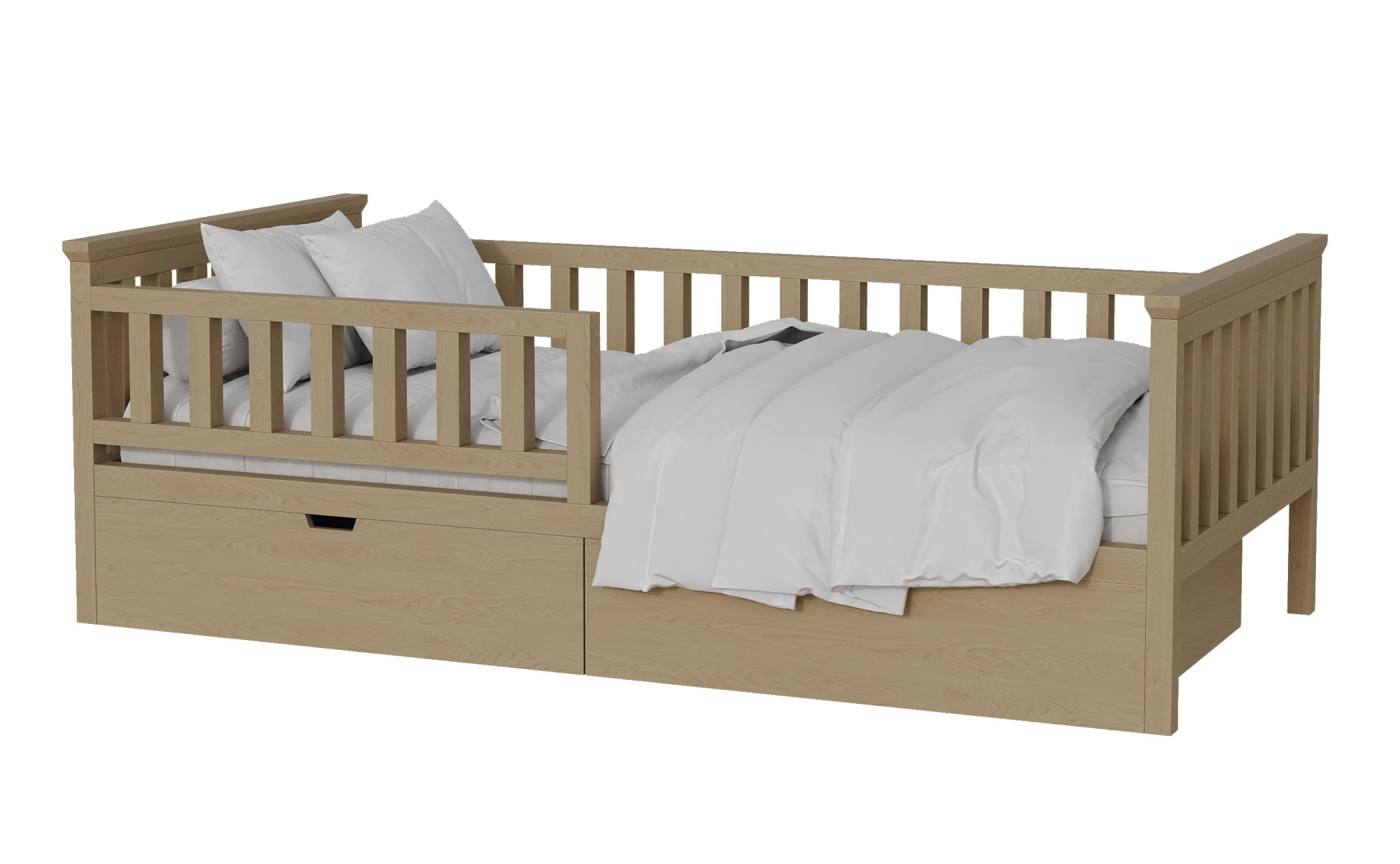 Кровать деревянная Лотос-5 с ящиками лак