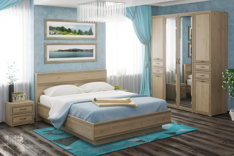Комплект мебели для спальни СК-1001, цвет гикори джексон светлый