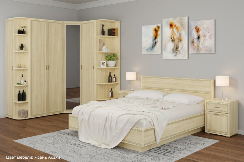 Комплект мебели для спальни «Карина-8», цвет ясень асахи