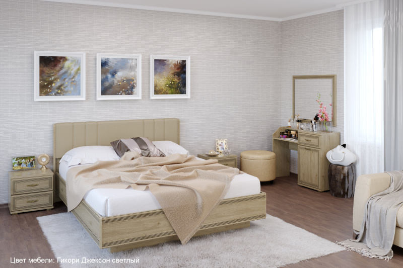 Комплект мебели для спальни «Карина-7», цвет гикори джексон светлый