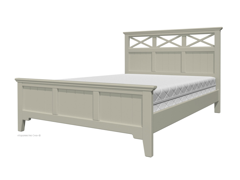 Кровать «Грация-5», массив сосны, цвет фисташковый с карнизом