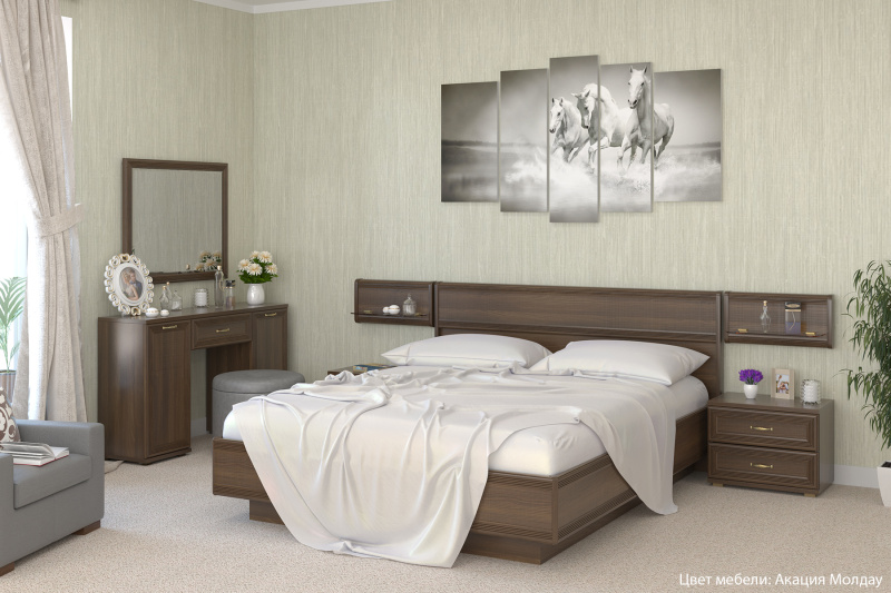 Комплект мебели для спальни «Карина-9», цвет акация молдау
