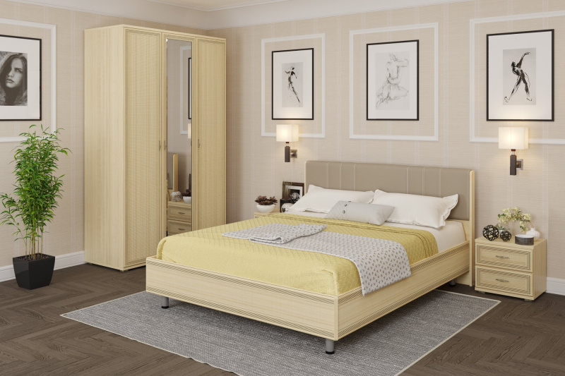 Комплект мебели для спальни СК-1012, цвет ясень асахи