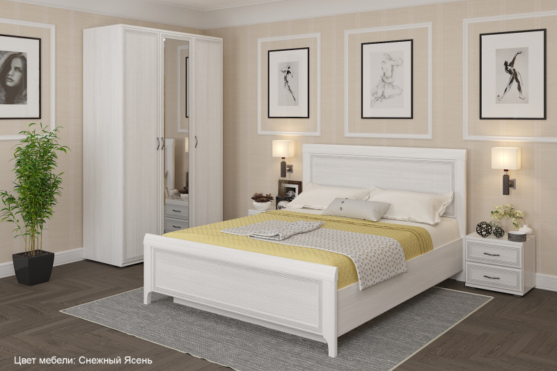 Комплект мебели для спальни «Карина-2», цвет снежный ясень