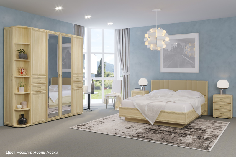 Комплект мебели для спальни «Карина-3», цвет ясень асахи