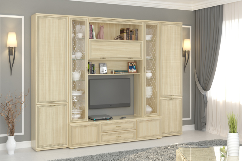 Комплект мебели для гостиной ГК-1003, цвет ясень асахи