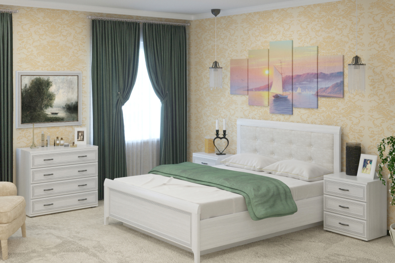 Комплект мебели для спальни «Карина-10», цвет снежный ясень