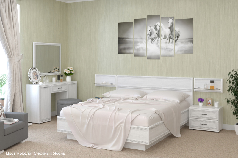 Комплект мебели для спальни «Карина-9», цвет снежный ясень