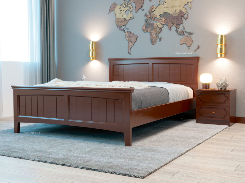 Кровать «Грация-4», массив сосны, цвет орех