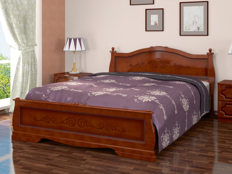 Кровать «Карина-2», массив сосны, цвет Орех