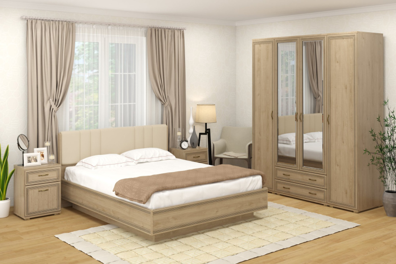 Комплект мебели для спальни СК-1022, цвет гикори джексон светлый