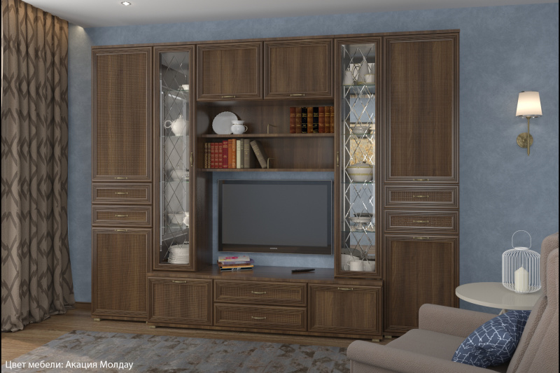 Комплект мебели для гостиной «Карина-17», цвет акация молдау